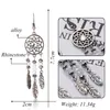 Tassel Drop Earrings Women Fashion Jewelry Acrylic Beads With Crystal Vintage Dangling Alloy Feather Accessories