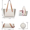 Simple design womens shopping bags trendy style solid color shoulder bag large capacity PU ladies handbag with round wallet