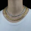 Iced out bling 5A zircone cubique cz géométrique ronde perles carrées lien chaîne hip hop bling femmes collier ras du cou bijoux cadeau X0509