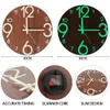 Wooden Wall Clock Luminous Number Hanging Clocks Quiet Dark Glowing Wall Clocks Modern Watches Decoration for Living Room 210325