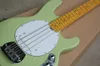 4 Strings Green Electric Bass Guitar with Chrome Hardware,White Pickguard,Humbucking pickups,Can be customized