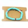 Красочные Boho Polymer глиняный шарм браслет Богемская радуга Heishi бусины ювелирные изделия растягивающиеся браслеты для дам