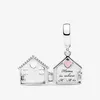 Fijne sieraden Authentiek 925 Sterling Silver Bead Fit Charmarmbanden Mom's House Dange Charms Safety Chain Hanger Diy Beads8025401