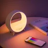 Sacchetti per gioielli Borse Wake-Up Light LED Decorativo Sveglia intelligente Atmosfera colorata Lampada da tavolo da tavolo Altoparlante BT P030 Wynn22