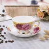 250ml styl europejski porcelany kawa spodek zestaw luksusowe ręcznie robione kwiat ceramiczny wysokiej jakości prezent popołudniowy herbata filiżanka