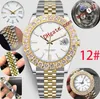 enorme Stereoscopische diamanten herenhorloge cijfers Mechanica automatisch 43 mm Hoge kwaliteit roestvrij staal zwemmen waterdichte sport Sty263W