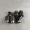 Ett par glansigt svart kolfiber Remus Avgasrörsbil Universal Rostfritt Ståldämpare Tips Y Modell Dual Tailpipe munstycken