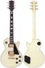 En stock personnalisé de luxe de luxe vintage blanc électrique de guitare en ébène Fret Fret reliure doré