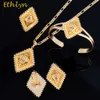 Ethlyn di alta qualità color oro quadrato donne etiopi festa di nozze corda nera set di gioielli stile eritreo accessori S064 H1022