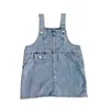 Été jolies filles lâche denim sangle robes 1-6 ans style coréen enfants tout match robe 210615