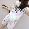 Zomer Dames Set Korte Mouw Gedrukt T-shirt + Shorts Sweat Past Set Women Tracksuits Camouflage Tweedelige Sets 210518