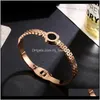 Bracelets JewelryLuxury Titanium Aço clássicos de aço roma roma jóias de moda jóias bracelete de ouro rosa preto redonda concisa jóia de pulseira wo