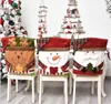 Christmas cartoon doll print chair cover Santa Claus dining table linen holiday Christma Decorations chair-cover DD728