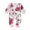 Ins mignon infantile vêtements pour enfants barboteuses à manches longues barboteuse fleur imprimer body une pièce escalade vêtements M3765