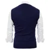 Classico stile inglese uomo maglia top maglione elegante senza maniche scollo a V colore a contrasto slim pullover maglia gilet maglieria 211221