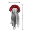 Gli accessori per capelli con fibbia della testa di carnevale della maglia nera del fiore della rosa di simulazione della fascia del partito di Halloween liberano la nave 200pcs