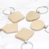 Beech Wood Keychain Party Favor Blank Personlig Skräddarsy Tag Lettering DIY Pendant Keychain Kreativ födelsedagspresent LLD12258