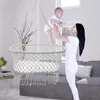 Camp Mobiliário Baby Hammock Berço Balanço Nascido Pendurado Cesta tecida Branco Adequado por 0-6 meses