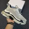 Crystal Bottom Clear Sole Triple S Chaussures 17FW Sneakers Lettre Noir Crème Rouge Papa Plate-forme Rétro Dames Hommes Femmes Baskets