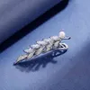 CHIMERA Bling Metal Alloy Clips Rhinestone Leaf Barrettes for Women Stylish Bead Pearl Pins Hairgrips Jewelry