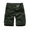 Summer Men's Multi Pocket Military Cargo Shorts Male Cotton Green Mens Casual Tactical Short Pants No Belt 210716