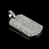 Dog Tag Pendant Necklace Gold Silver Full Diamond Iced Out Mens Hip Hop Jewelry Necklaces