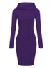 Damen-Schlaf-Kapuzenkleid, knielang, lässiger Pullover, figurbetontes Kleid, Bleistift, langärmeliger Pullover, Taschenrock, figurbetontes Tunika-Oberteil, 9 Farb-Outfits 214 K2