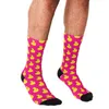 Men's Socks Funny Rubber Duck In Pink Men Harajuku Happy Hip Hop Novelty Cute Boys Crew Casual Crazy For