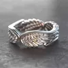 Retro tridimensional asas anel feminino cor prata cor cobre jóias para acessórios de festa tamanho 6-10 g1125