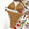 إلكتروني كامل براون مثير الفتيات المايوه الأزياء اثنين من قطعة ملابس السباحة عارية الذراعين مثلث الصيف البيكينيات السباحة عطلة ملابس السباحة