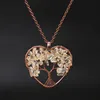 tree of Life Necklaces Wire Natural Stone Beads Chakra Heart Pendant Necklace for Women Children Fashion Jewelry Will and Sandy