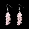 Boucles d'oreilles perlées en pierre naturelle de cristal Oeil de tigre Améthyste Agate Pierre Gland Dangle Crochet Boucles d'oreilles pour les femmes Mode Fine Jewelry volonté et sable