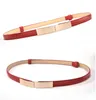 Belts Women Leather Belts Strap Skinny Waist Gold All Match Sashes Dresses White Red Black Orange Fashion 2020 Trending Belt G220301