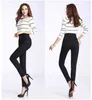 Moda Donna Denim Pantaloni Elastico Vita alta Skinny Stretch Jean Donna Primavera / Autunno Jeans Piedi Pantalones Mujer Plus Size 211104