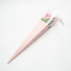 Roses simples Emballage cadeau Boîte Cône Fleurs Bouquet Papier d'emballage Rose Emballage Sac DIY Porte-fleurs pour la Saint-Valentin Mariage Bir2473802