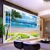 Custom 3D Muurschildering Behang Modern Uit Het Raam Natuurlijke En Heldere Mooie Zeezicht Woonkamer TV Achtergrond Muur Wallpapers