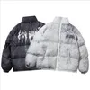 Men Hip Hop Oversize Padded Bomber Jacket Coat Streetwear Graffiti Parka Cotton Harajuku Winter Down Outwear 210910