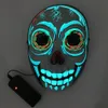 Halloween Glow Masque 3D EL Élection Horreur Masques 3 Modes Lumineux Ghost Festival Party Cosplay Props 10 Styles