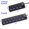 USB Hub 20 Multi USB Splitter Hub Use Power Adapter 47 Port Multiple Expander 20 USB Hub with Switch for PC3335261