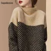 Women's Turtleneck Sweaters Thick Warm Pullover Cashmere Jumper Soft Oversized Knitwear Sweater Korean Women Jumpers 211218
