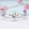 Veryins GRA Certifierad 100% Sterling Silver S925 6 Prong 1ct MoissaniteEngagement Ring för kvinnor Bröllopsgåva Årsdag