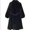 Kvinnors Lång konstgjorda Fur Lång Solid Coat Tillgänglig I Vit Och Svart 211207