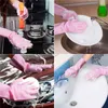 1 Set Multi-use Silicone Scrubber Rubber Dish Washing Gloves Kitchen Help Durable Dusting Pet Care Household Cleaning Tool 210423