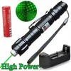 009 Yeşil ışık yüksek güç lazer el feneri lazer pointer ile 18650 pil + 18650 şarj 2022