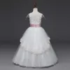 Summer White Girls Dresses For Wedding Party Tulle Lace Long Girl Evening Christmas Dress Children Princess Prom Costume 5 12T Q0716
