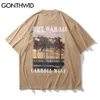 Harajuku Tees Shirts Coconut Boom Print Korte Mouw Tshirts Streetwear Mens Hip Hop Casual Katoenen T-shirt Zomer Tops 210602