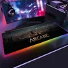 Arcano Super Soft LED Backlit Gaming Mouse Pad USB Lol Desk Mat League of Legends Jinx Jayce VI Personalizado RGB Mouse Pad Presente