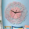 Horloge murale musulmane calligraphie islamique horloge murale en acrylique pour salon chambre maison Eid Ramadan décor H12306756497