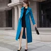 Primavera Outono Mulheres Raincoats Elegante Botões Vintage Windbreaker Duplo Breasted Senhoras Escritório Long Trench Coats 210914