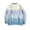 Mäns Tröjor 2021 Brand Höst Koreanska Retro Gröna Män Lösa Jumper Stickad Tröja Casual Kvinnor Pullovers KPOP Knitwear Suetes Para Homb